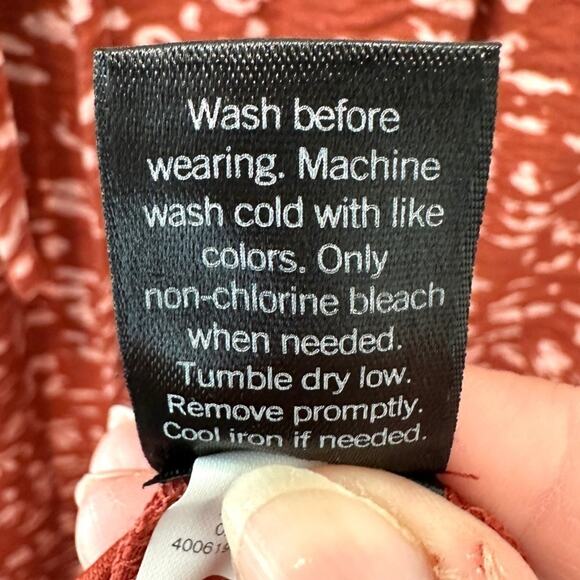 SIMPLY VERA VERA WANG | Rust Red Animal Printed Midi Skirt | Size Medium - Picture 8 of 8